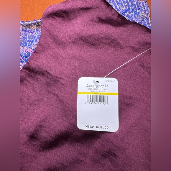 NWT Free People Intimately Womens Purple Sequined Layering Camisole Top Size-M - Picture 5 of 10
